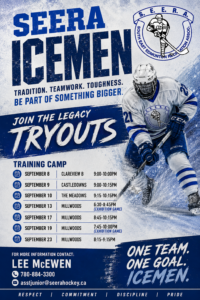 SEERA Icemen tryout schedule.