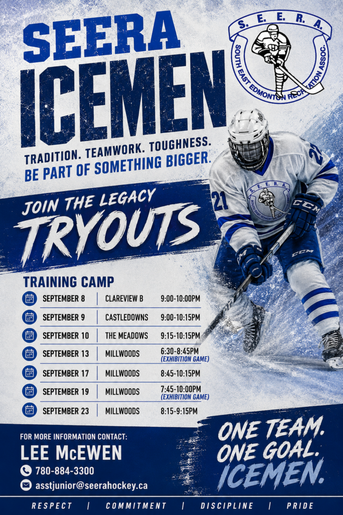 SEERA Icemen tryout schedule.